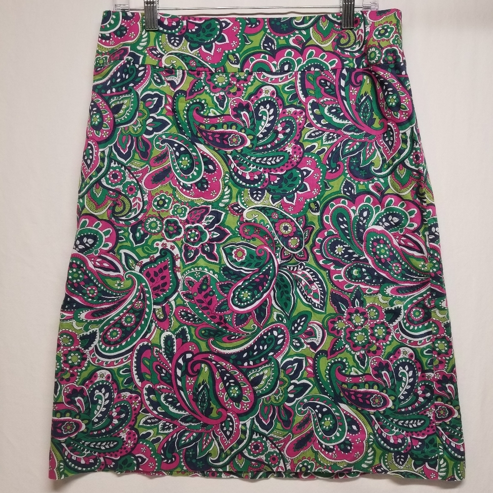 NWOT Talbots SZ 10 Paisley Print 100% cotton skirt